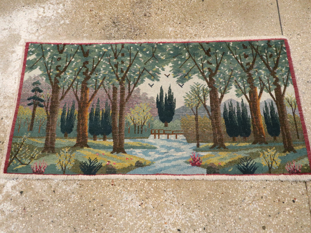 Vintage Persian Tabriz Pictorial Rug, No.11844 - Gss