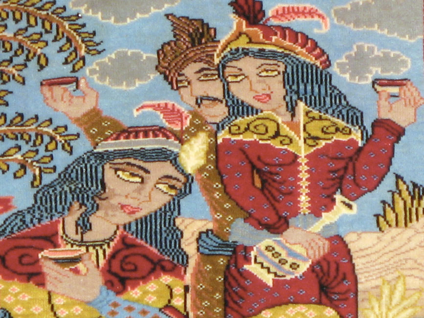 Vintage Persian Tabriz Pictorial Rug (Pair: 2 of 2), No.11846 - Gss