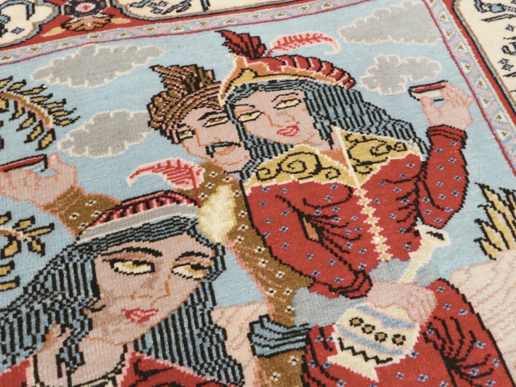 Vintage Persian Tabriz Pictorial Rug (Pair: 2 of 2), No.11846 - Gss