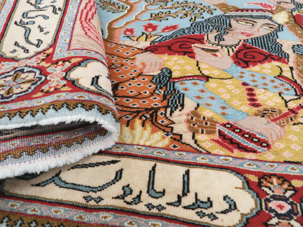 Vintage Persian Tabriz Pictorial Rug (Pair: 2 of 2), No.11846 - Gss