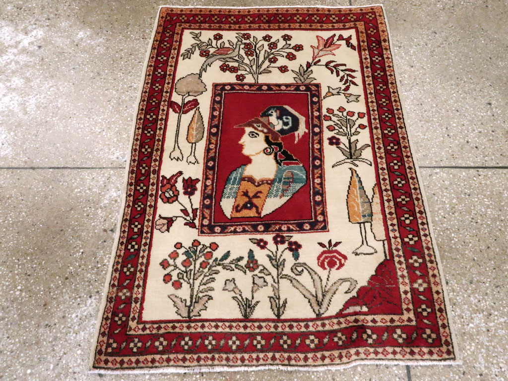 Vintage Persian Tabriz Pictorial Rug (Pair: 1 of 2), No.11849 - Gss