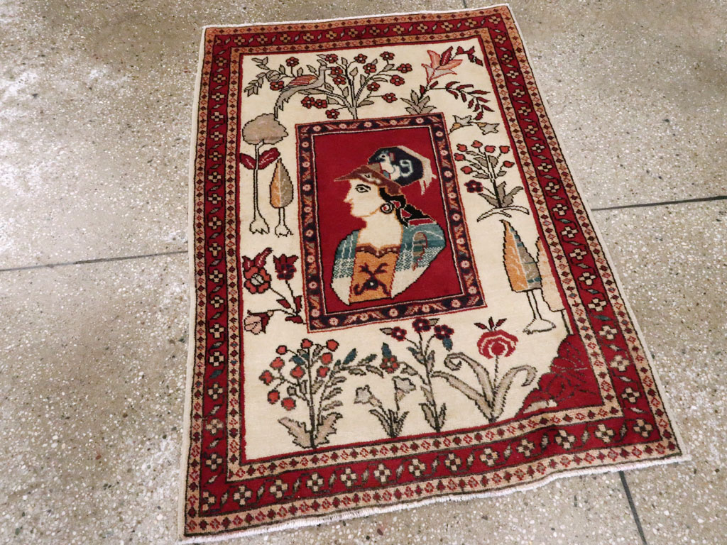 Vintage Persian Tabriz Pictorial Rug (Pair: 1 of 2), No.11849 - Gss