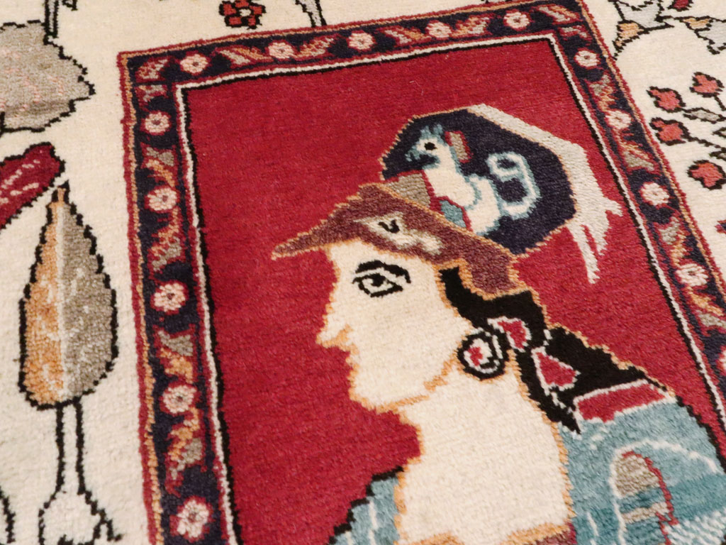 Vintage Persian Tabriz Pictorial Rug (Pair: 1 of 2), No.11849 - Gss