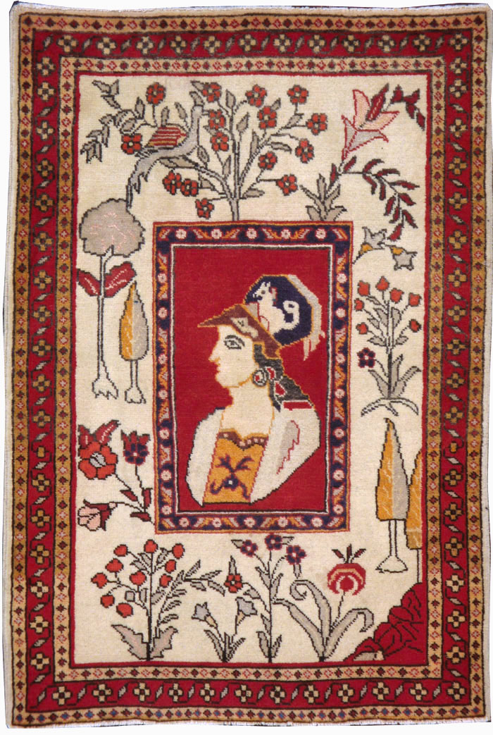 Vintage Persian Tabriz Pictorial Rug (Pair: 2 of 2), No.11850 - Gss