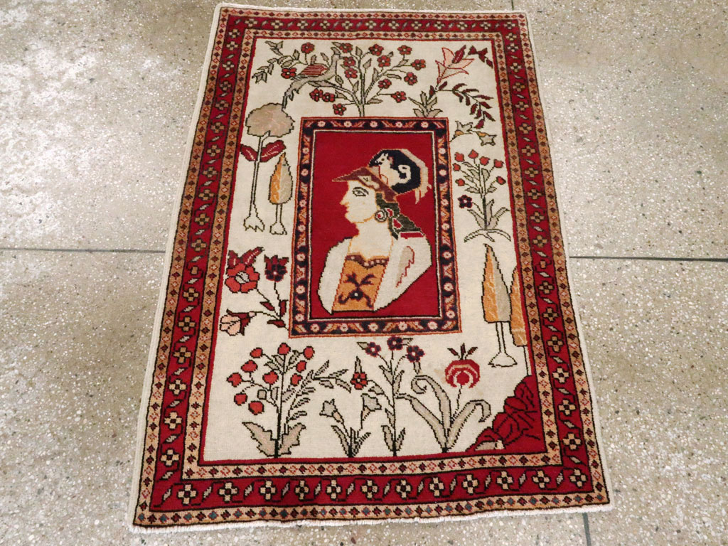 Vintage Persian Tabriz Pictorial Rug (Pair: 2 of 2), No.11850 - Gss