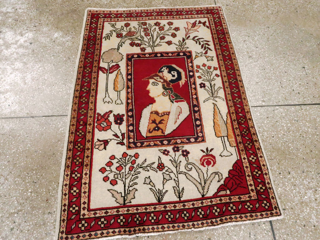 Vintage Persian Tabriz Pictorial Rug (Pair: 2 of 2), No.11850 - Gss