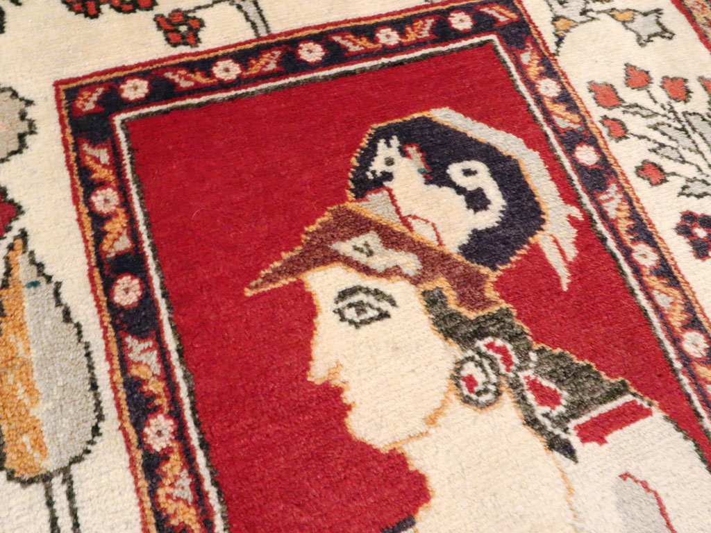 Vintage Persian Tabriz Pictorial Rug (Pair: 2 of 2), No.11850 - Gss