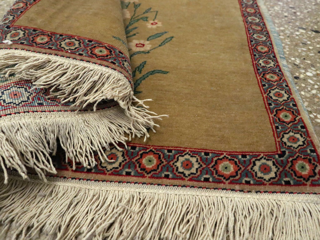 Vintage Persian Kashan Pictorial Rug, No.11852 - Gss