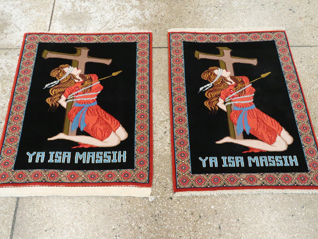 Vintage Persian Tabriz Pictorial Rug (Pair: 1 of 2), No.11853 - Gss