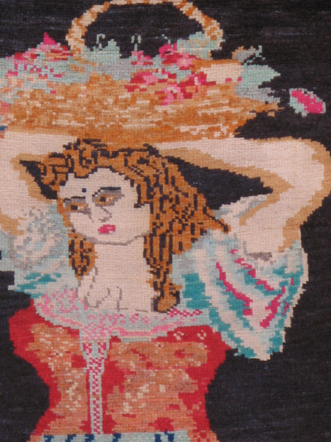 Vintage Caucasian Pictorial Rug, No.11854 - Gss