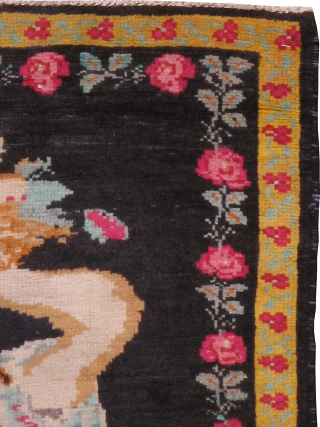 Vintage Caucasian Pictorial Rug, No.11854 - Gss