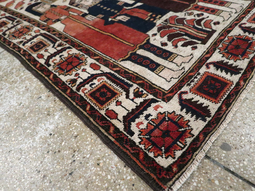 Vintage Persian Pictorial Bakhtiari Rug, No.11856 - Gss