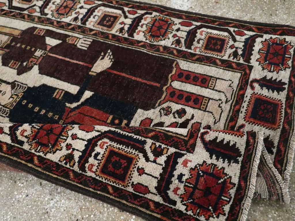 Vintage Persian Pictorial Bakhtiari Rug, No.11856 - Gss