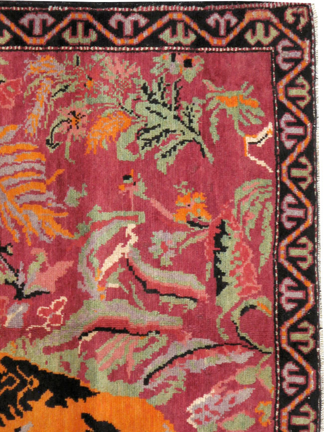 Antique Caucasian Karabagh Pictorial Rug, No.11857 - Gss