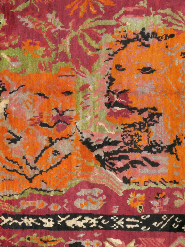 Antique Caucasian Karabagh Pictorial Rug, No.11857 - Gss