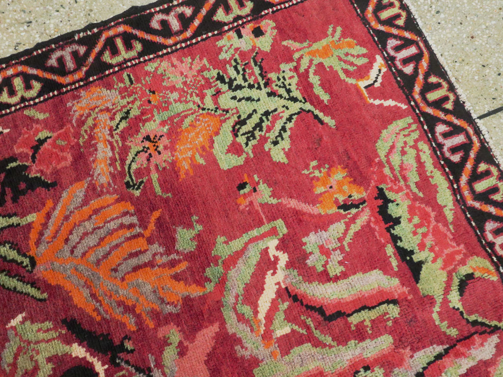 Antique Caucasian Karabagh Pictorial Rug, No.11857 - Gss