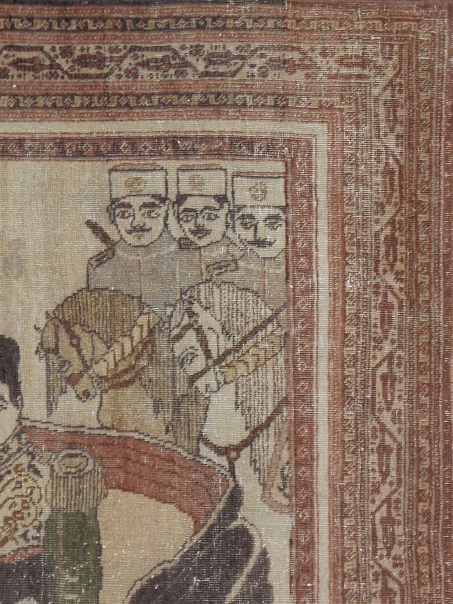 Antique Persian Tabriz Pictorial Rug, No.11873 - Gss