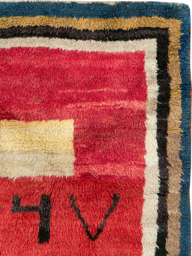 Vintage Persian Gabbeh Square Scatter Rug, No.11884 - Gss