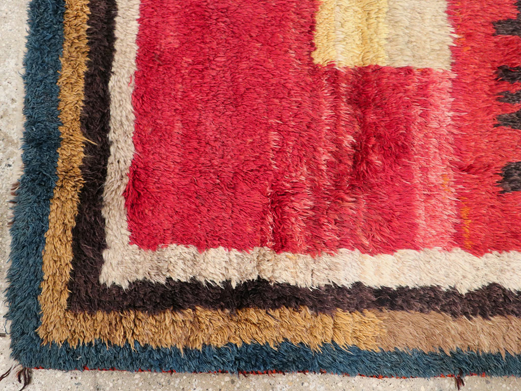 Vintage Persian Gabbeh Square Scatter Rug, No.11884 - Gss