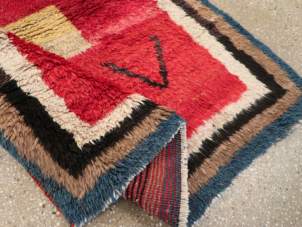 Vintage Persian Gabbeh Square Scatter Rug, No.11884 - Gss