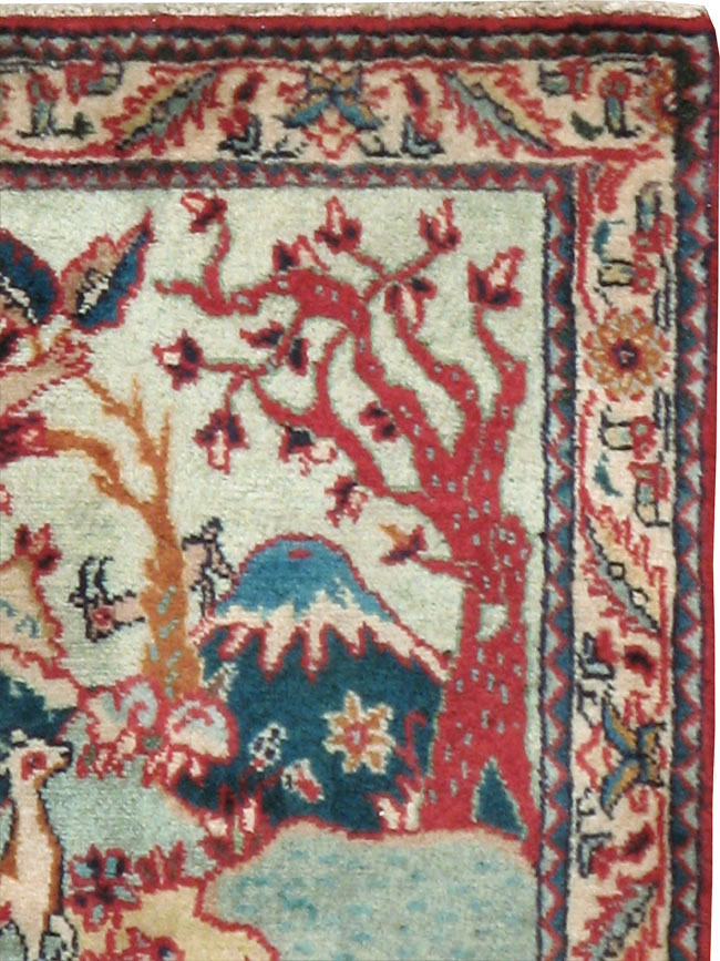 Vintage Persian Tabriz Pictorial Rug (Pair: 2 of 2), No.11915 - Gss