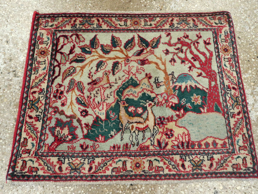 Vintage Persian Tabriz Pictorial Rug (Pair: 2 of 2), No.11915 - Gss