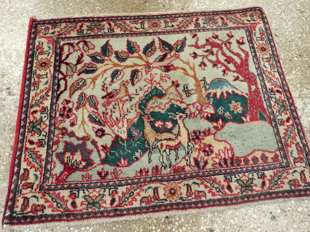 Vintage Persian Tabriz Pictorial Rug (Pair: 2 of 2), No.11915 - Gss