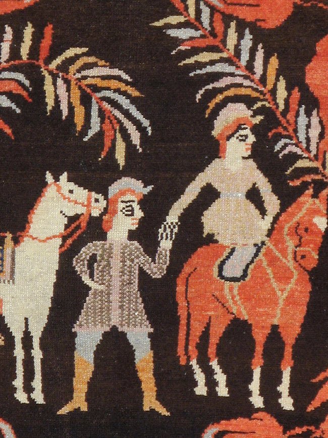 Antique Persian Senneh Malayer Pictorial Rug, No.11916 - Gss