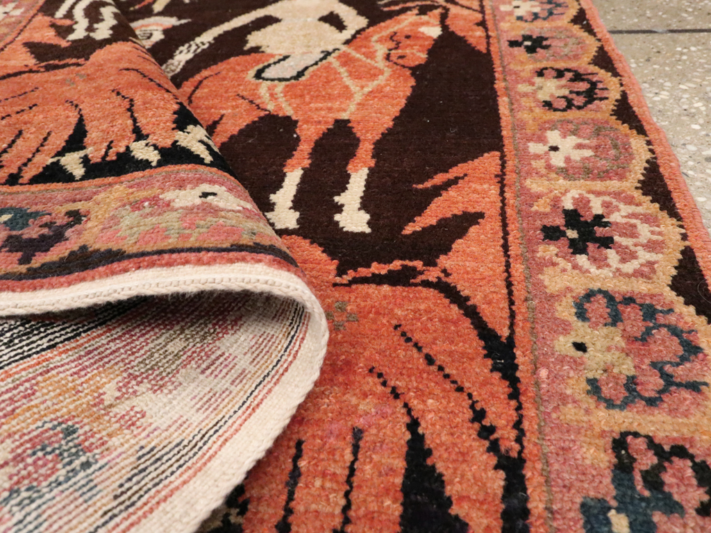 Antique Persian Senneh Malayer Pictorial Rug, No.11916 - Gss