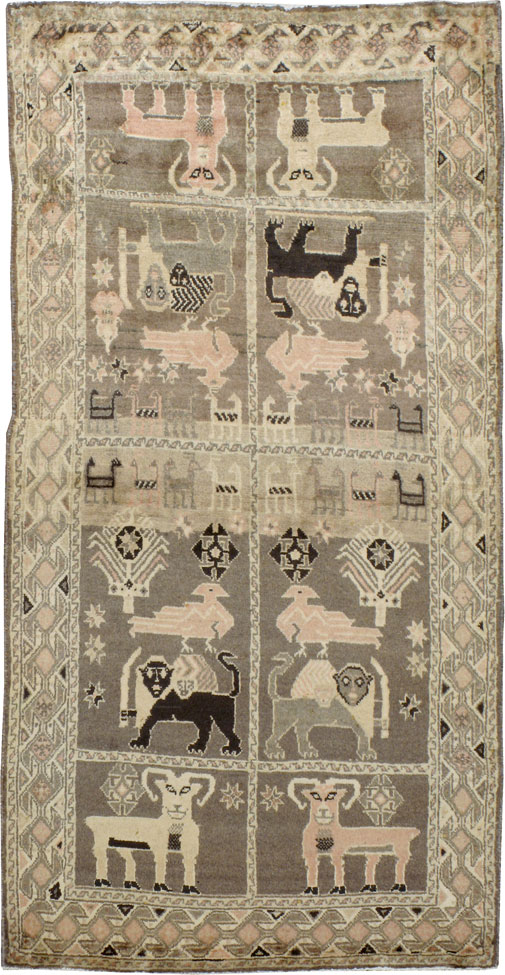 Vintage Gabbeh Pictorial Rug, No.11947 - Gss