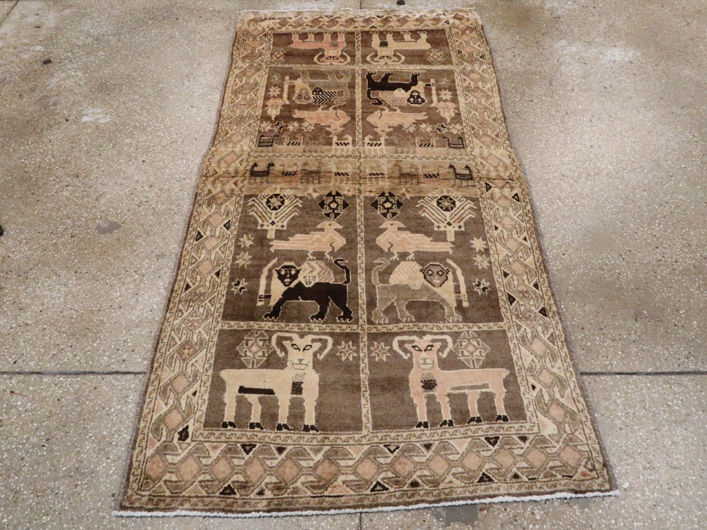 Vintage Gabbeh Pictorial Rug, No.11947 - Gss