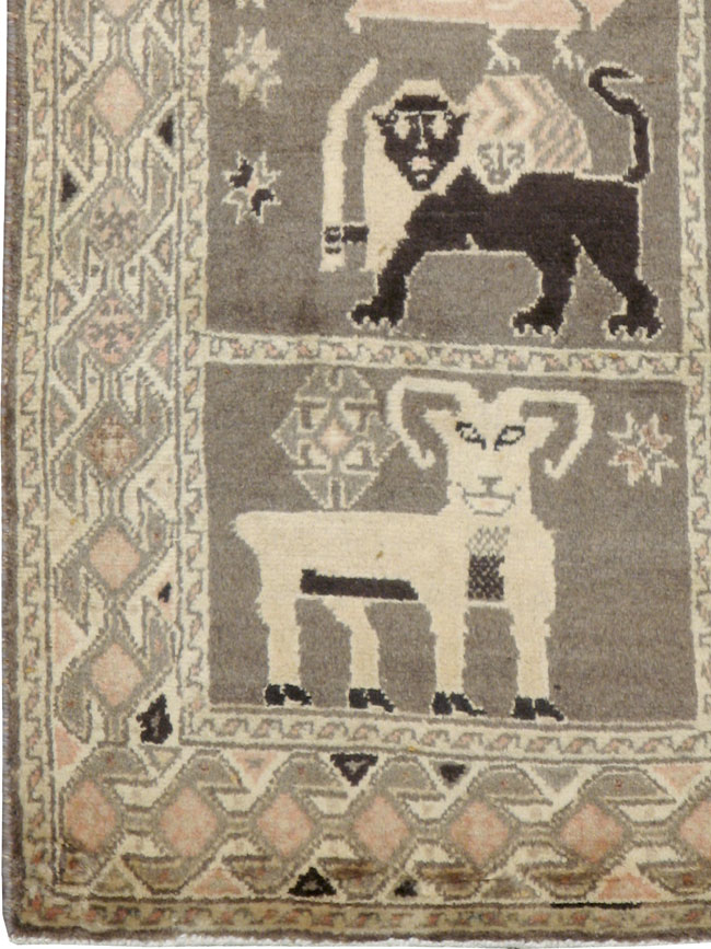 Vintage Gabbeh Pictorial Rug, No.11947 - Gss