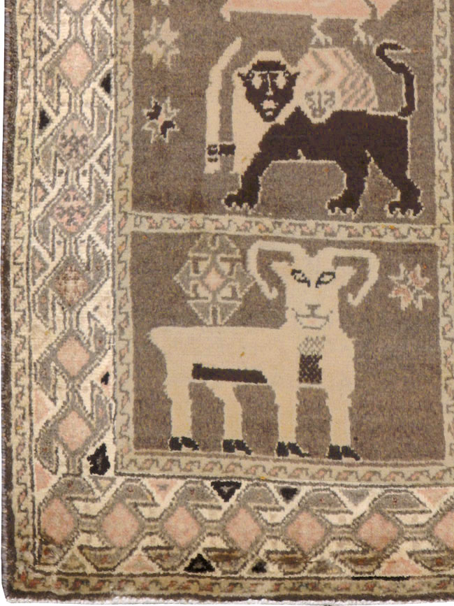 Vintage Gabbeh Pictorial Rug, No.11947 - Gss