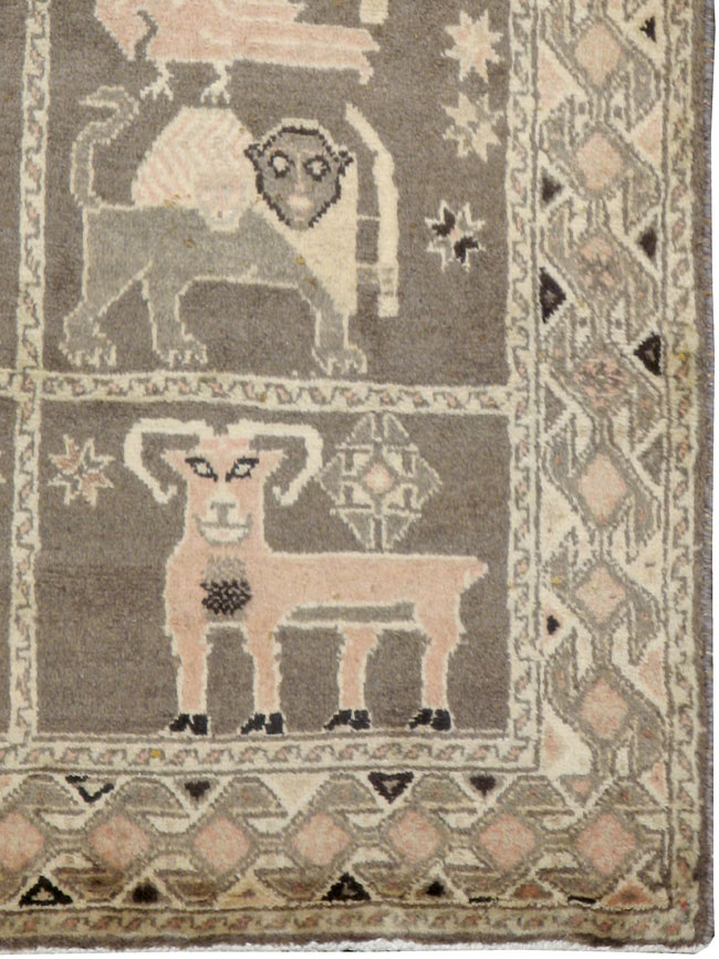 Vintage Gabbeh Pictorial Rug, No.11947 - Gss