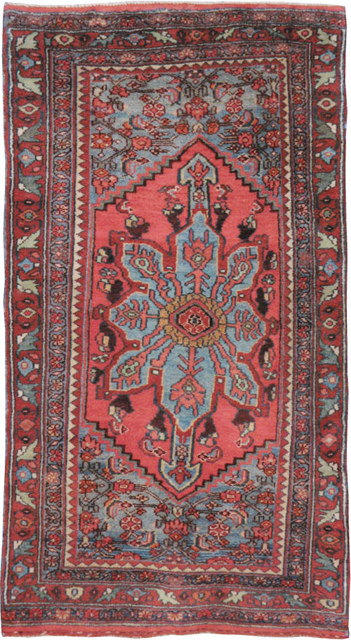 Antique Persian Bidjar Throw Rug, No.11980 - Gss