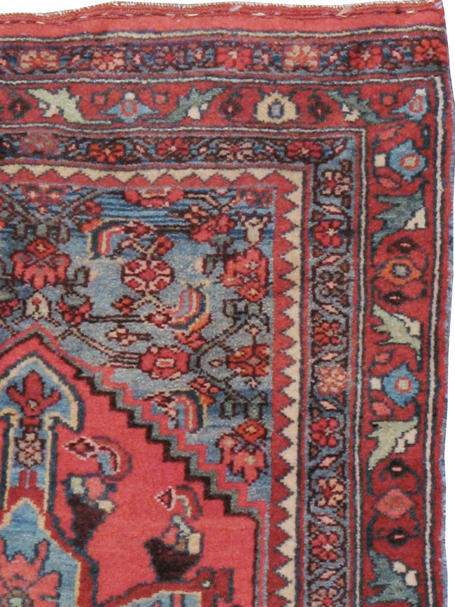 Antique Persian Bidjar Throw Rug, No.11980 - Gss