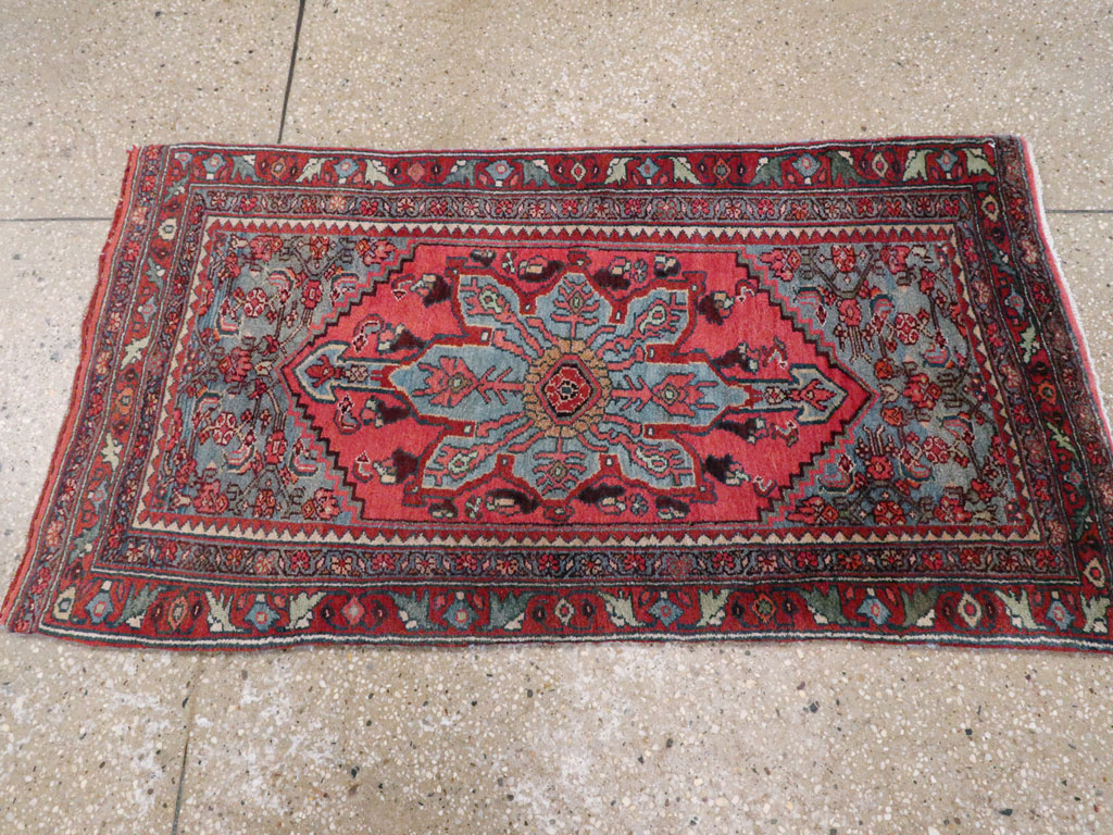 Antique Persian Bidjar Throw Rug, No.11980 - Gss
