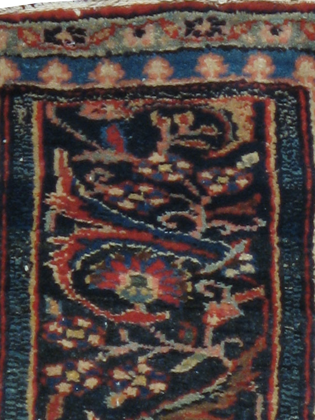 Antique Persian Bidjar Throw Rug, No.11999 - Gss