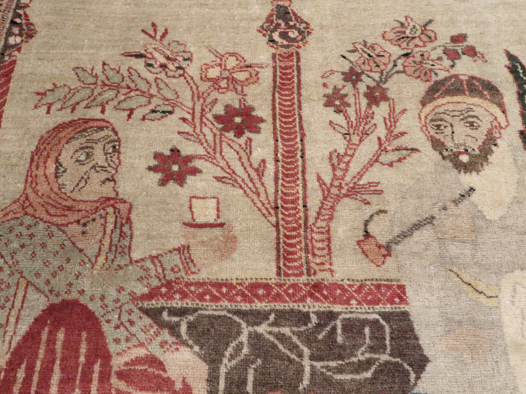 Antique Tabriz Pictorial Rug, No.12187 - Gss