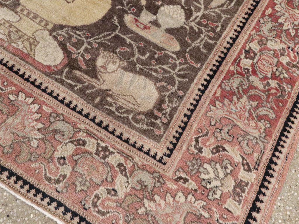 Antique Tabriz Pictorial Rug, No.12187 - Gss