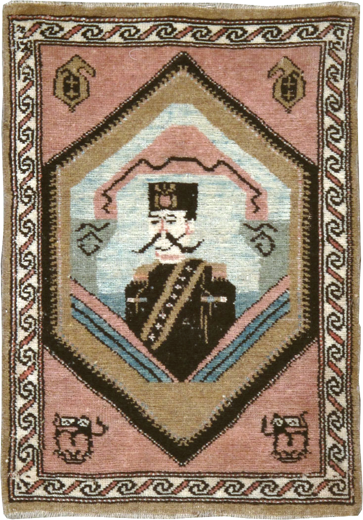 Antique Hamadan Pictorial Rug (Pair: 1 of 2), No.12188 - Gss