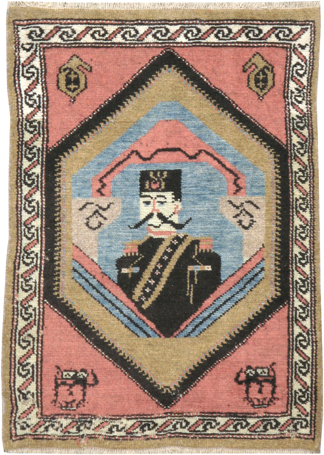 Antique Hamadan Pictorial Rug (Pair: 2 of 2), No.12189 - Gss