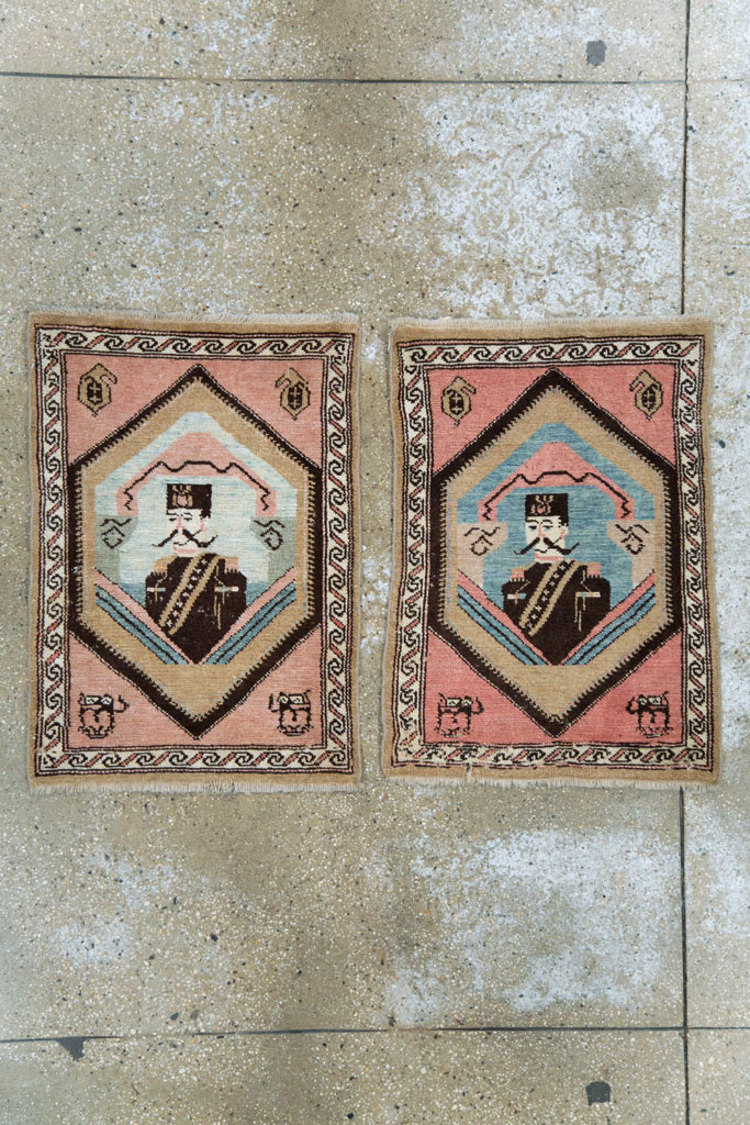 Antique Hamadan Pictorial Rug (Pair: 2 of 2), No.12189 - Gss