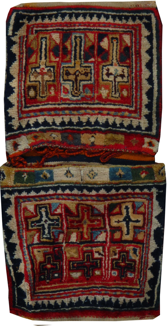 Antique Persian Saddlebags Rug, No.12198 - Gss