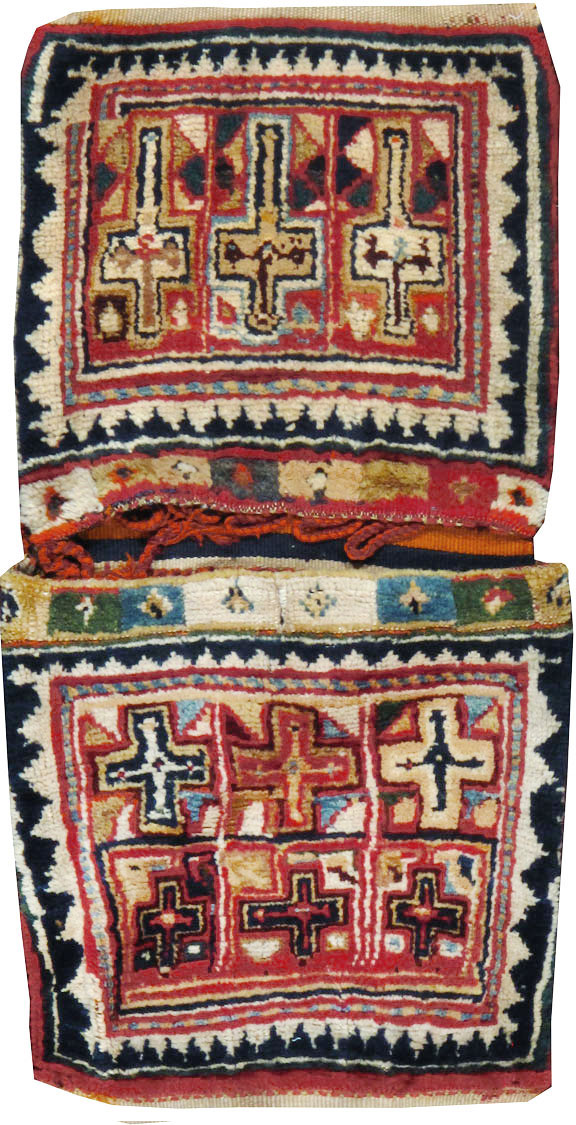 Antique Persian Saddlebags Rug, No.12198 - Gss
