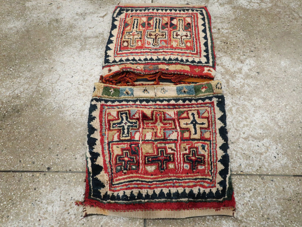 Antique Persian Kurdish Saddlebag (Khorjin), No.12198 - Gss