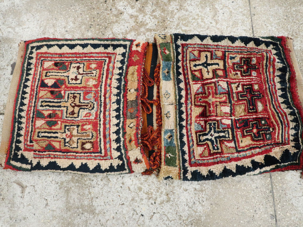 Antique Persian Saddlebags Rug, No.12198 - Gss