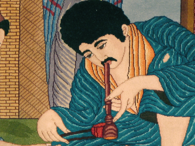 Vintage Persian Tabriz Pictorial Rug, No.12199 - Gss