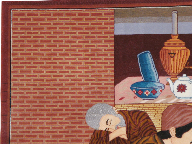 Vintage Persian Tabriz Pictorial Rug, No.12199 - Gss