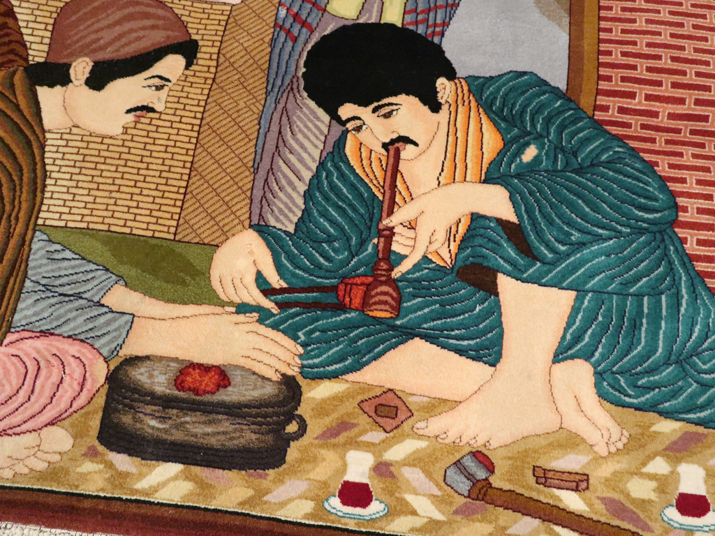 Vintage Persian Tabriz Pictorial Rug, No.12199 - Gss